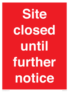 Site closed until further notice